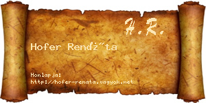Hofer Renáta névjegykártya